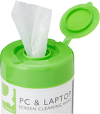 Q-Connect screen cleaning wet wipes for electronic screens, featuring soft, disposable wipes for cleaning laptops, tablets, and monitors.