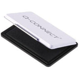 Q-Connect medium black stamp pad showing inked surface and soft foam pad for stamping use.
