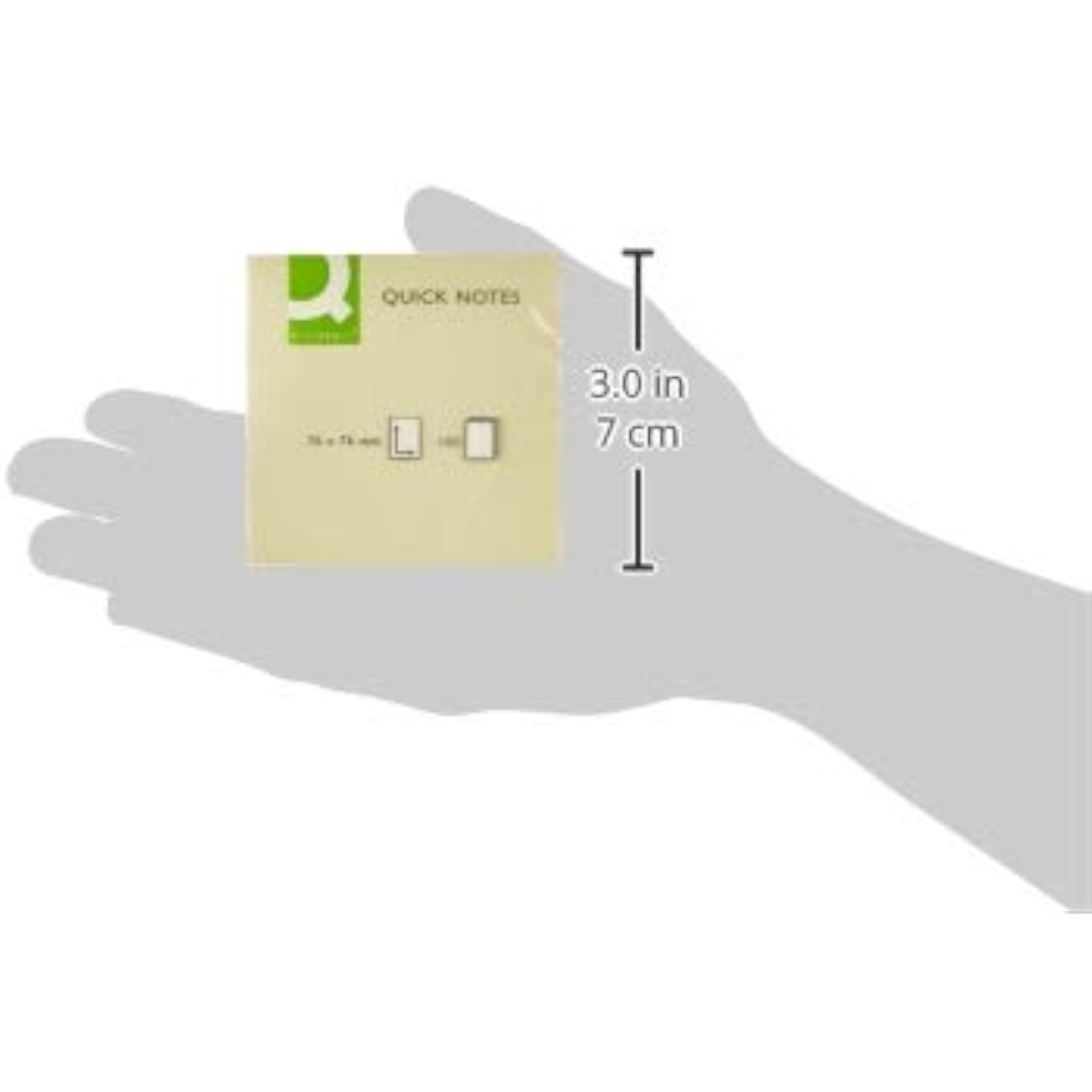 Q-Connect Sticky Notes pad with 76x76mm sheets, 100 sheets for note-taking and reminders.