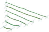 Q-Connect 25mm green plastic-ended treasury tags, set of 100 for organizing documents and files.