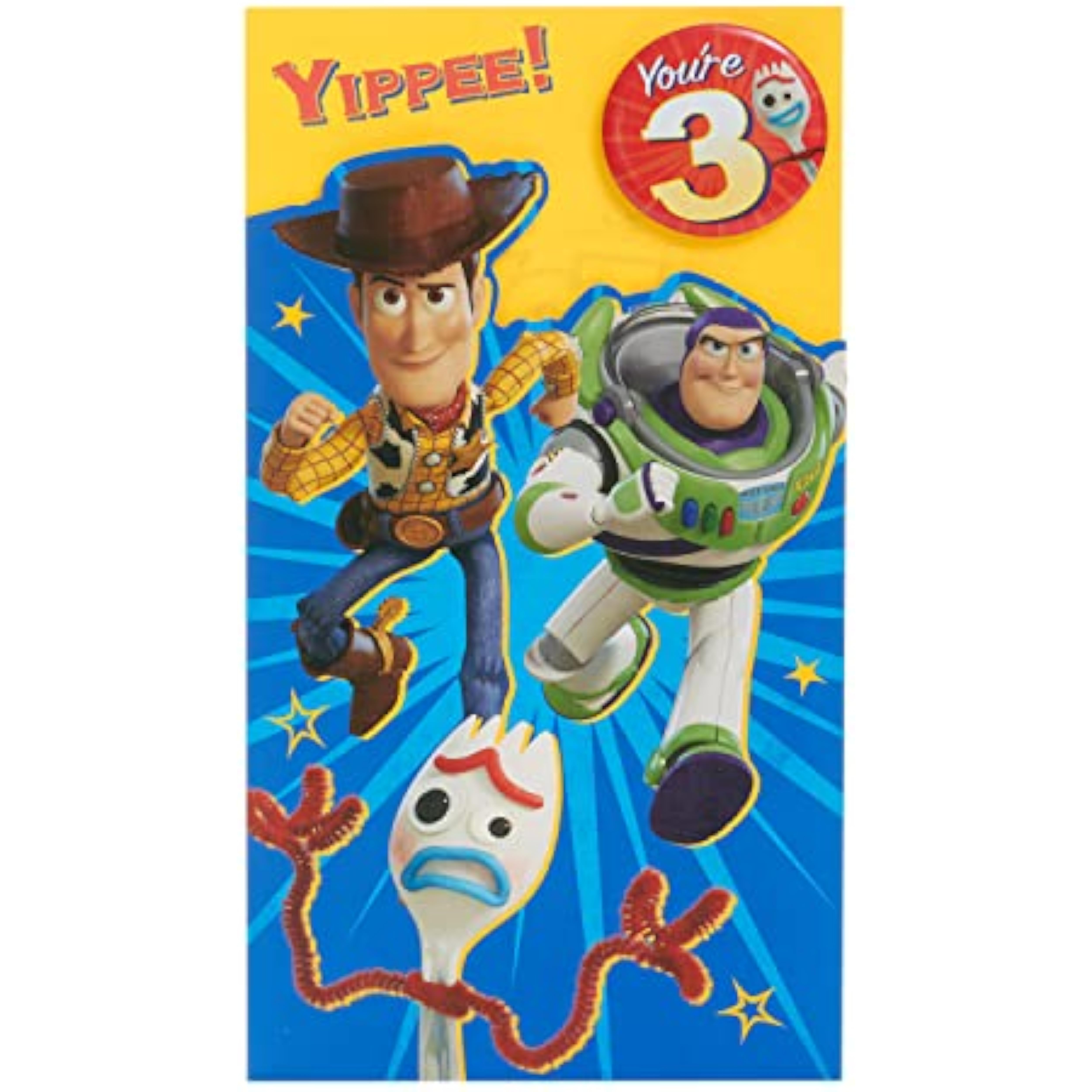 Disney Toy Story Design With Woody, Buzz & Forky 3rd Birthday Card