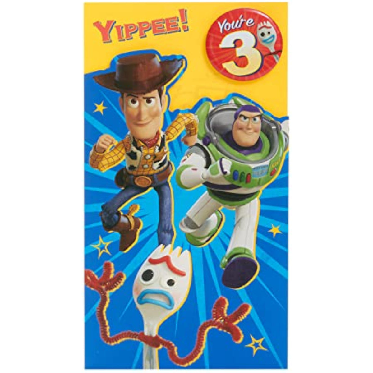 Disney Toy Story Design With Woody, Buzz & Forky 3rd Birthday Card