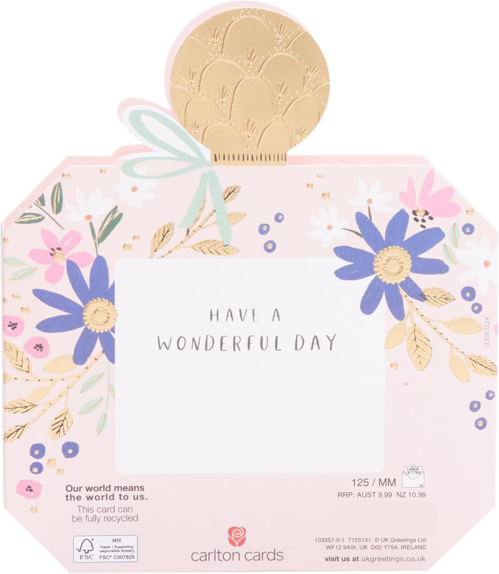 UK Greetings Birthday Card for Daughter - Perfume Bottle Shaped Design
