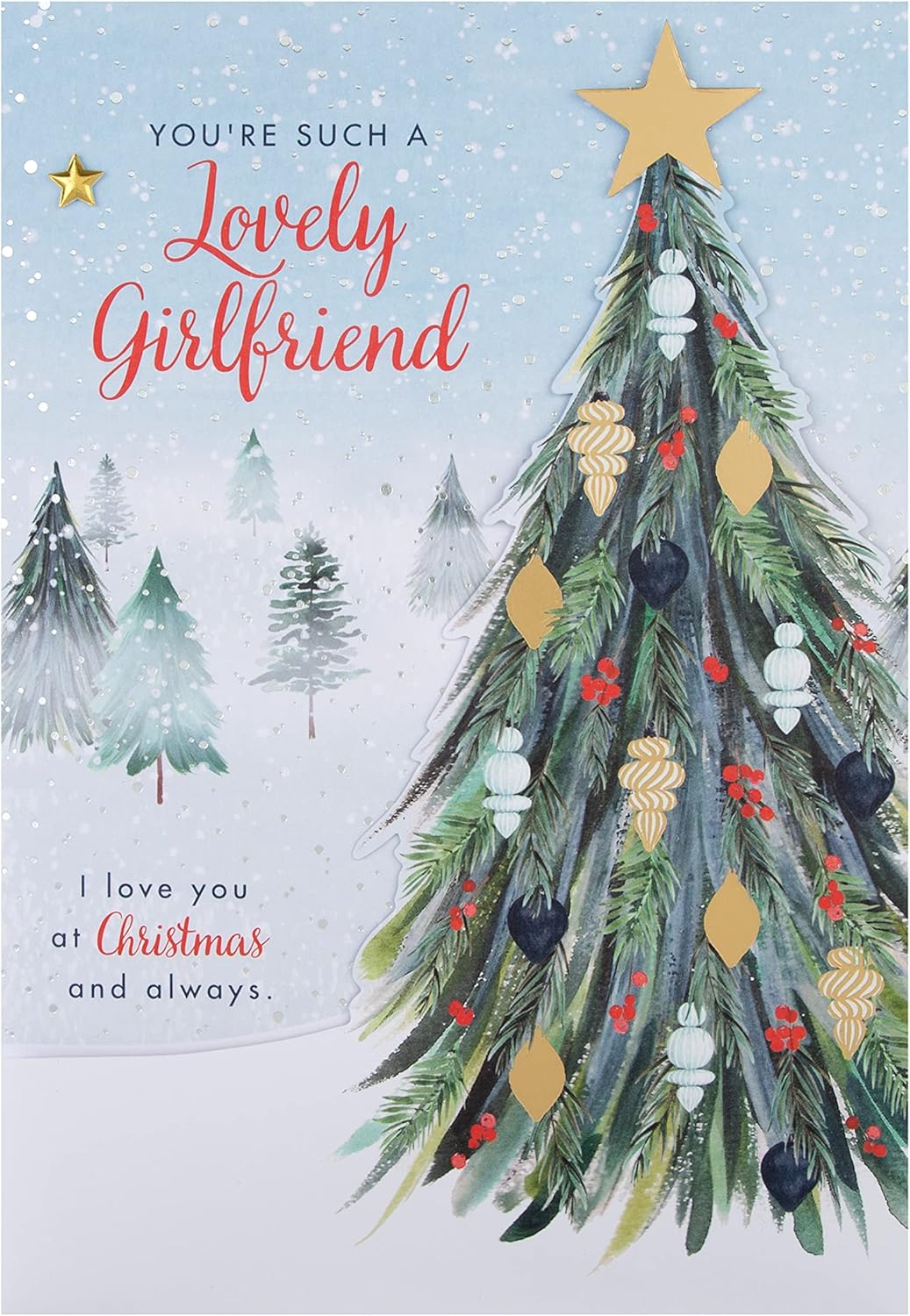 Girlfriend Open Christmas Card – Heartfelt Festive Greeting