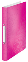Leitz WOW Ring Binder Polypropylene 2 O-Ring A4 25mm Rings Pink Metallic (Pack 10) 42570023 DD