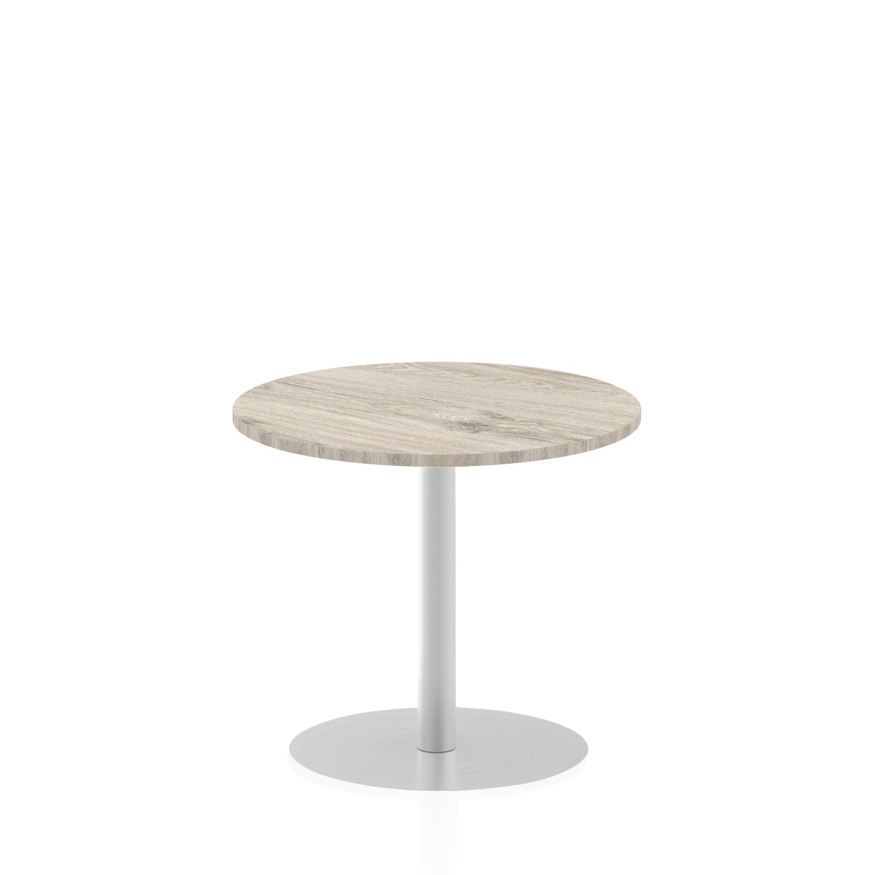 Dynamic Italia 800mm Poseur Round Table Grey Oak Top 725mm High Leg ITL0129 DD