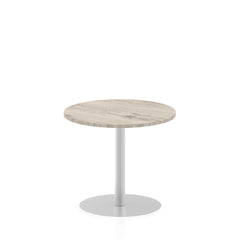 Dynamic Italia 800mm Poseur Round Table Grey Oak Top 725mm High Leg ITL0129 DD