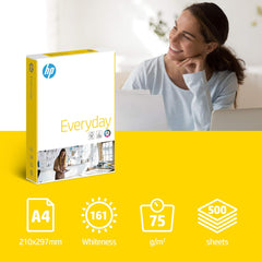 HP Printer Paper, Everyday A4 Paper, 210x297mm, 75gsm, 1 Ream, 500 Sheets - FSC Certified Copy Paper