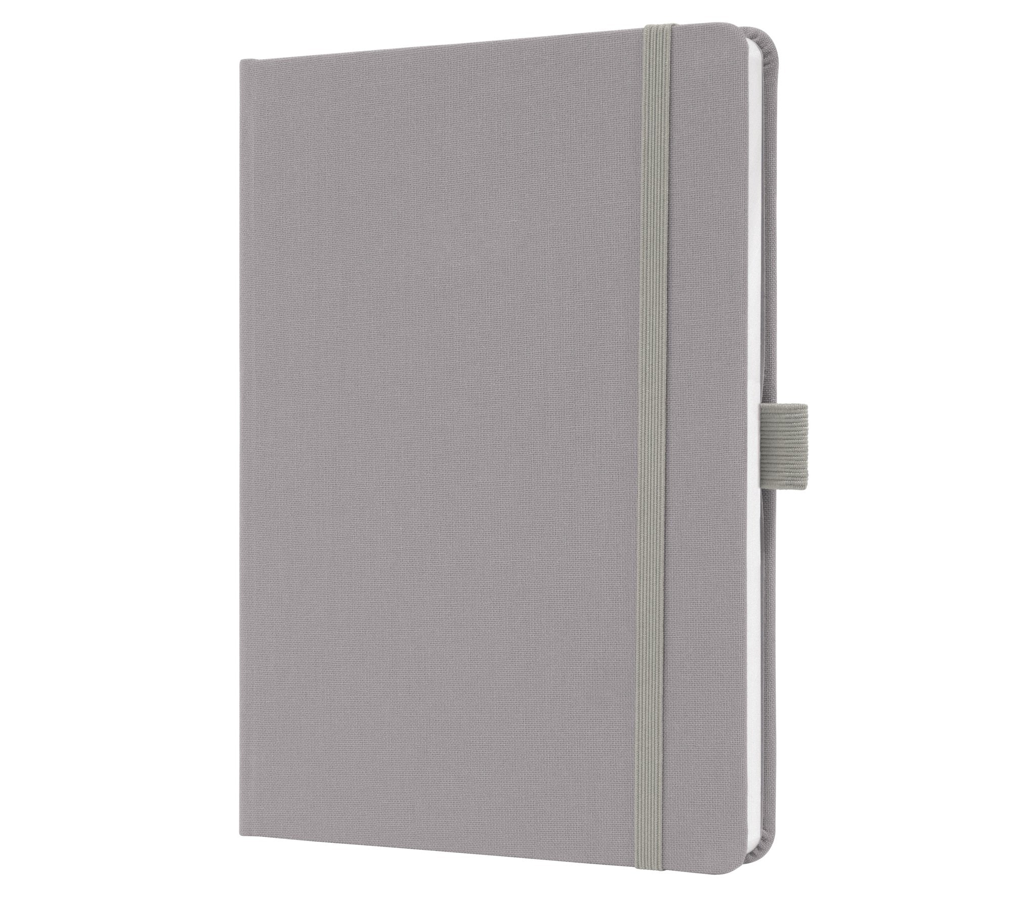 Sigel Jolie Notebook A5 Hardcover A5 152x203x19mm Fabric Cover 192 100gsm Ruled Pages With Pen Loop & Elastic Fastener Pearl Grey - JN403