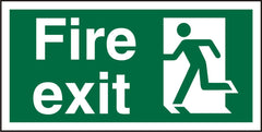 SECO Safe Procedure Safety Sign Fire Exit Man Running Left Semi Rigid Plastic 200 x 100mm - SP319SRP200X100
