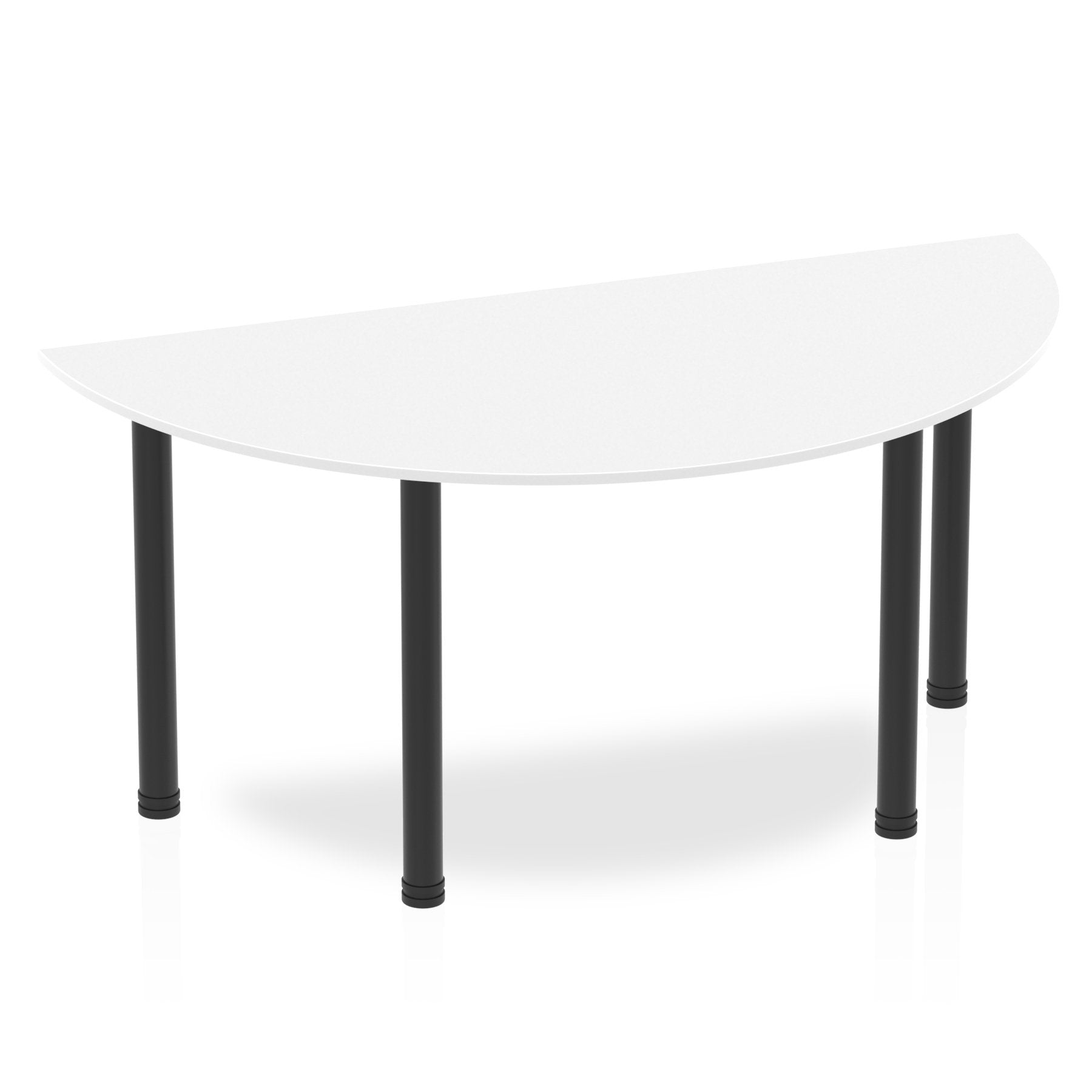Dynamic Impulse 1600mm Semi Circle Table White Top Black Post Leg BF00389 DD