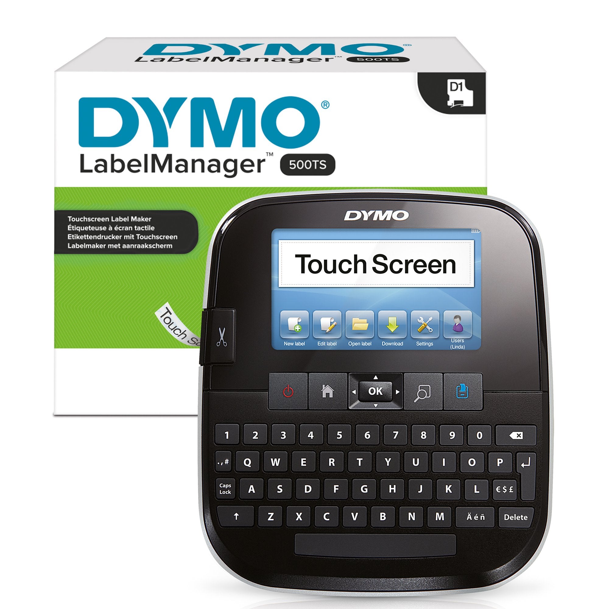 Dymo LabelManager 500 Touch Screen Desktop Label Printer QWERTY Keyboard Black/Silver