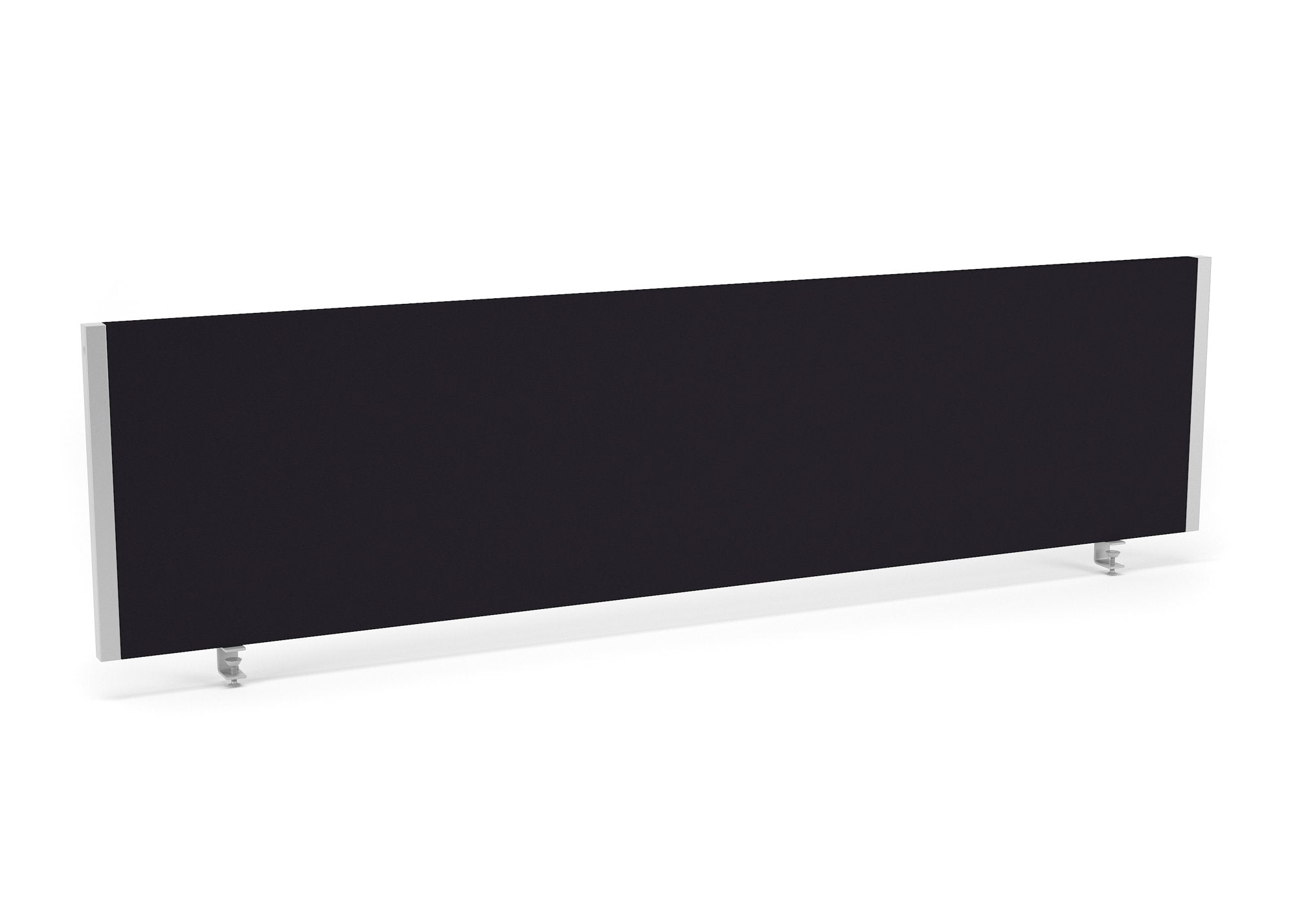 Impulse Straight Screen W1600 x D25 x H400mm Black With Silver Frame - I000275 DD