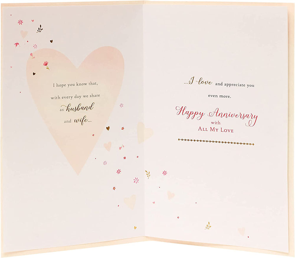 Wife Rose Wedding Lovely Verse New Luxury Anniversary Card
