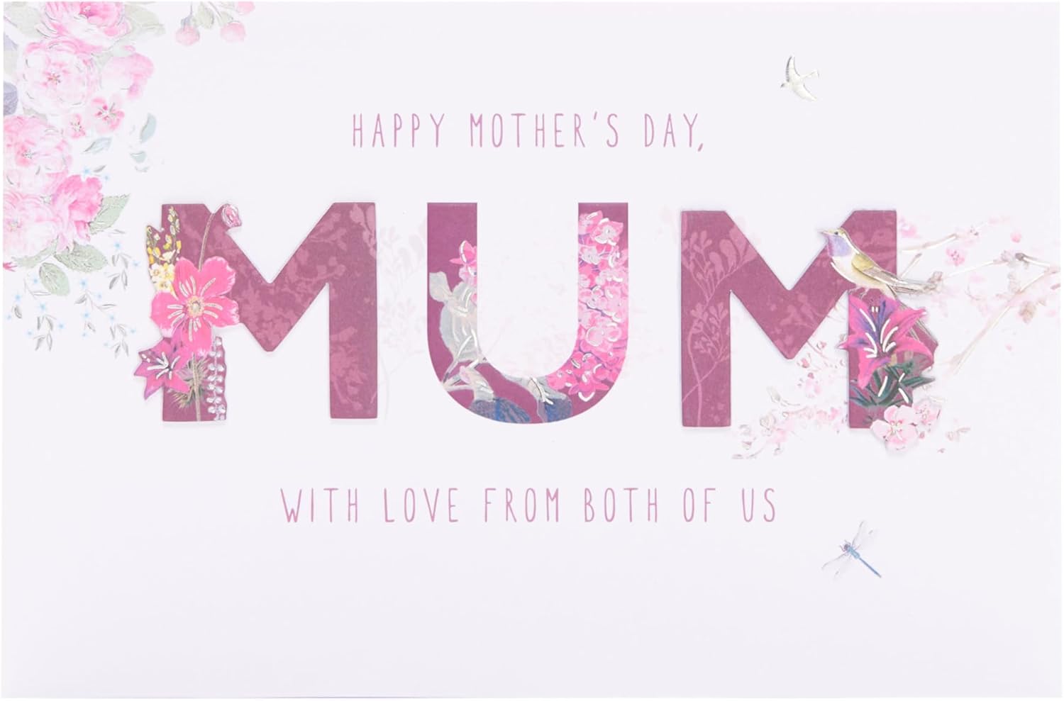 UK Greetings Mother's Day Card for Mum from Both of Us - Pink Floral Design
