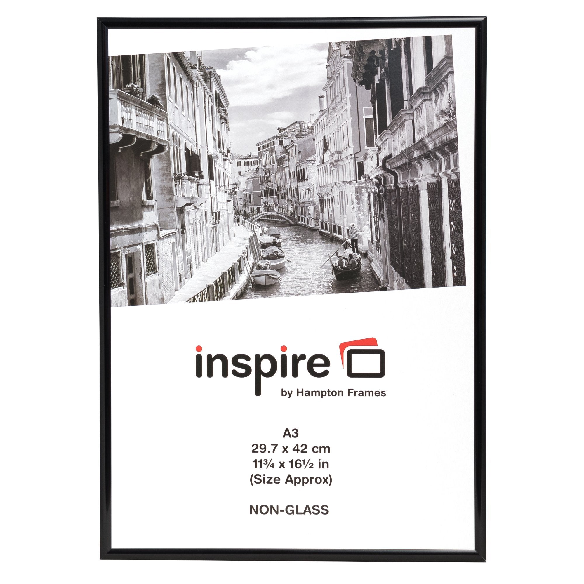 Photo Album Co Certificate/Photo Frame A3 Aluminium Frame Plastic Front Black - PAAFA3BBLK
