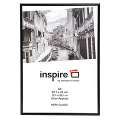 Photo Album Co Certificate/Photo Frame A3 Aluminium Frame Plastic Front Black - PAAFA3BBLK