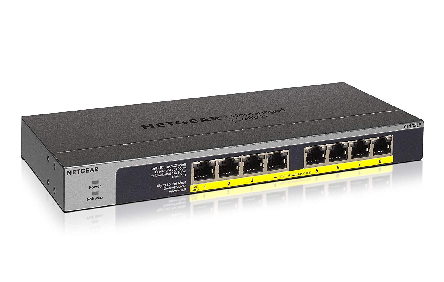 Netgear GS108LP 8 Port Gbit PoE Unmanaged Switch