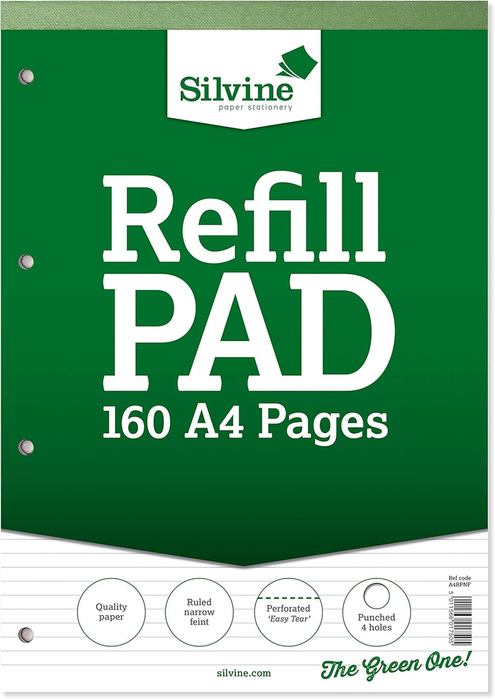 Silvine A4 Refill Pad - Narrow Lined (160 Pages) Single