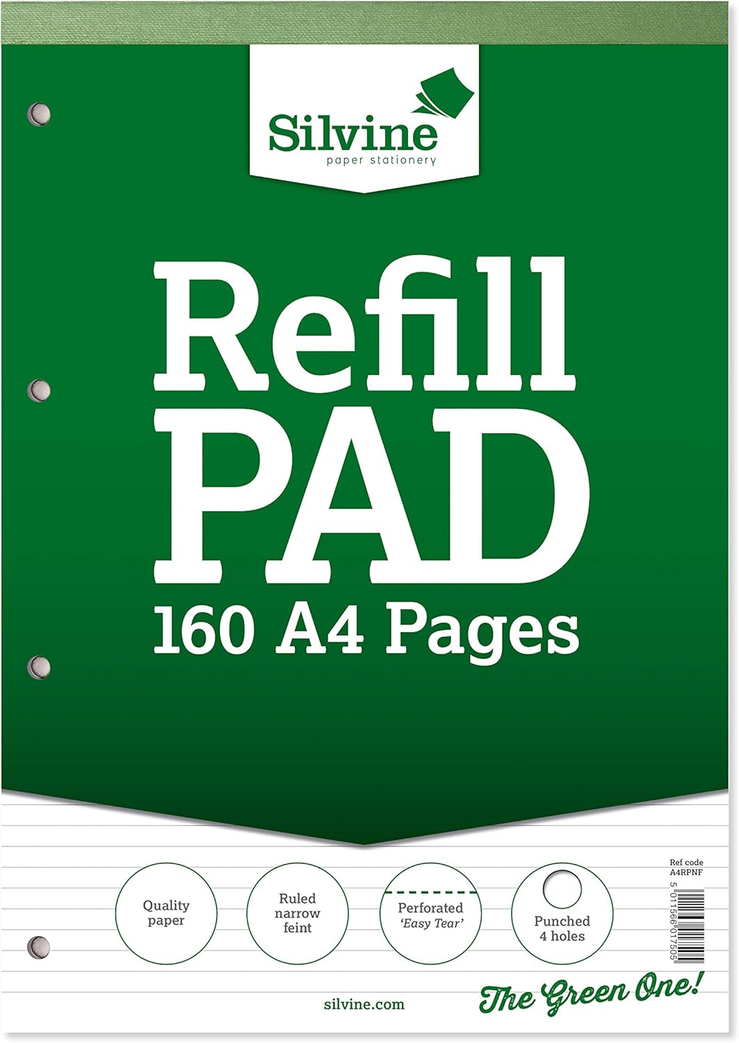 Silvine A4 Refill Pad - Narrow Lined (160 Pages) Single