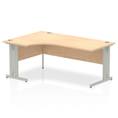 Dynamic Impulse 1800mm Left Crescent Desk Maple Top Silver Cable Managed Leg I000531 DD