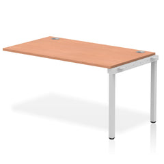 Impulse Single Row Bench Desk Extension Kit W1400 x D800 x H730mm Beech Finish Silver Frame - IB00364 DD