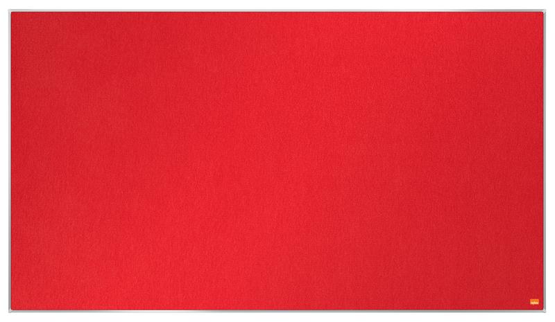 Nobo Impression Pro Widescreen Red Felt Noticeboard Aluminium Frame 1220x690mm 1915421