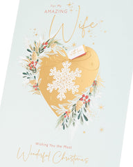 Christmas Card for Wife – Elegant Festive Gold Design