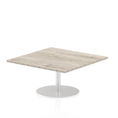 Dynamic Italia 1000mm Poseur Square Table Grey Oak Top 475mm High Leg ITL0351 DD