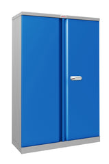 Phoenix SCL Series 2 Door 3 Shelf Steel Storage Cupboard Grey Body Blue Doors with Electronic Lock SCL1491GBE DD