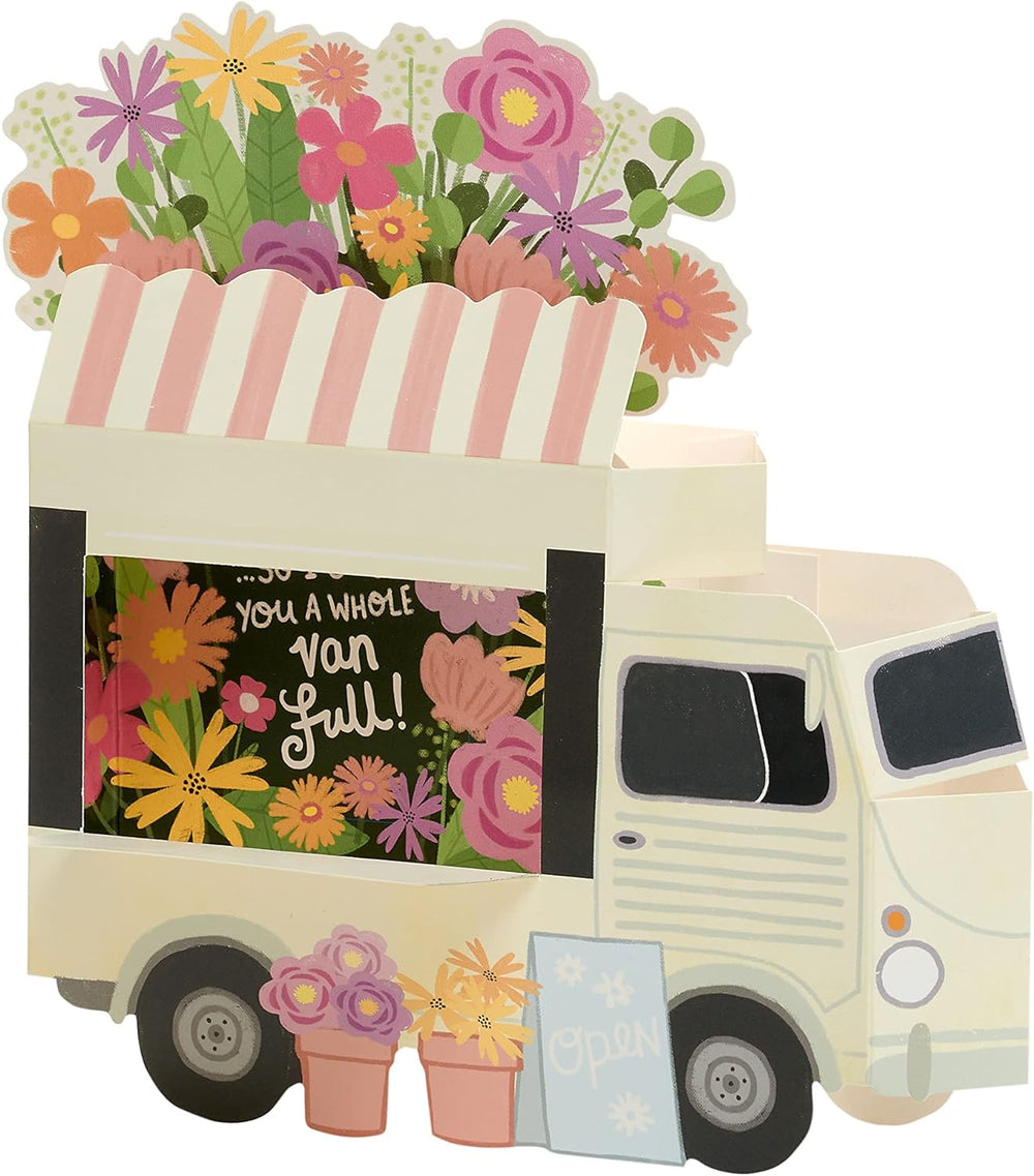 Birthday Card for Mum - Pop-Up Flower Truck Design