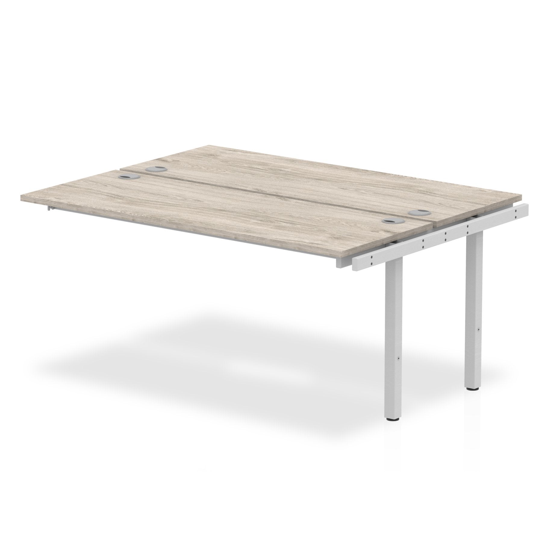 Impulse Back-to-Back Bench Desk Extension Kit W1600 x D1600 x H730mm Grey Oak Finish Silver Frame - IB00233 DD