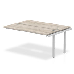 Impulse Back-to-Back Bench Desk Extension Kit W1600 x D1600 x H730mm Grey Oak Finish Silver Frame - IB00233 DD