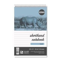 Rhino 200 x 127 Shorthand Notepad 160 Page Feint Ruled 8mm (Pack 10) - RHRN8-0 DD