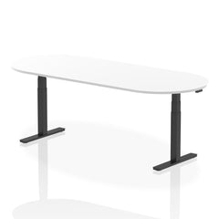 Dynamic Impulse W2400 x D1000 x H660-1310mm Height Adjustable Boardroom Table White Finish Black Frame - I005199 DD
