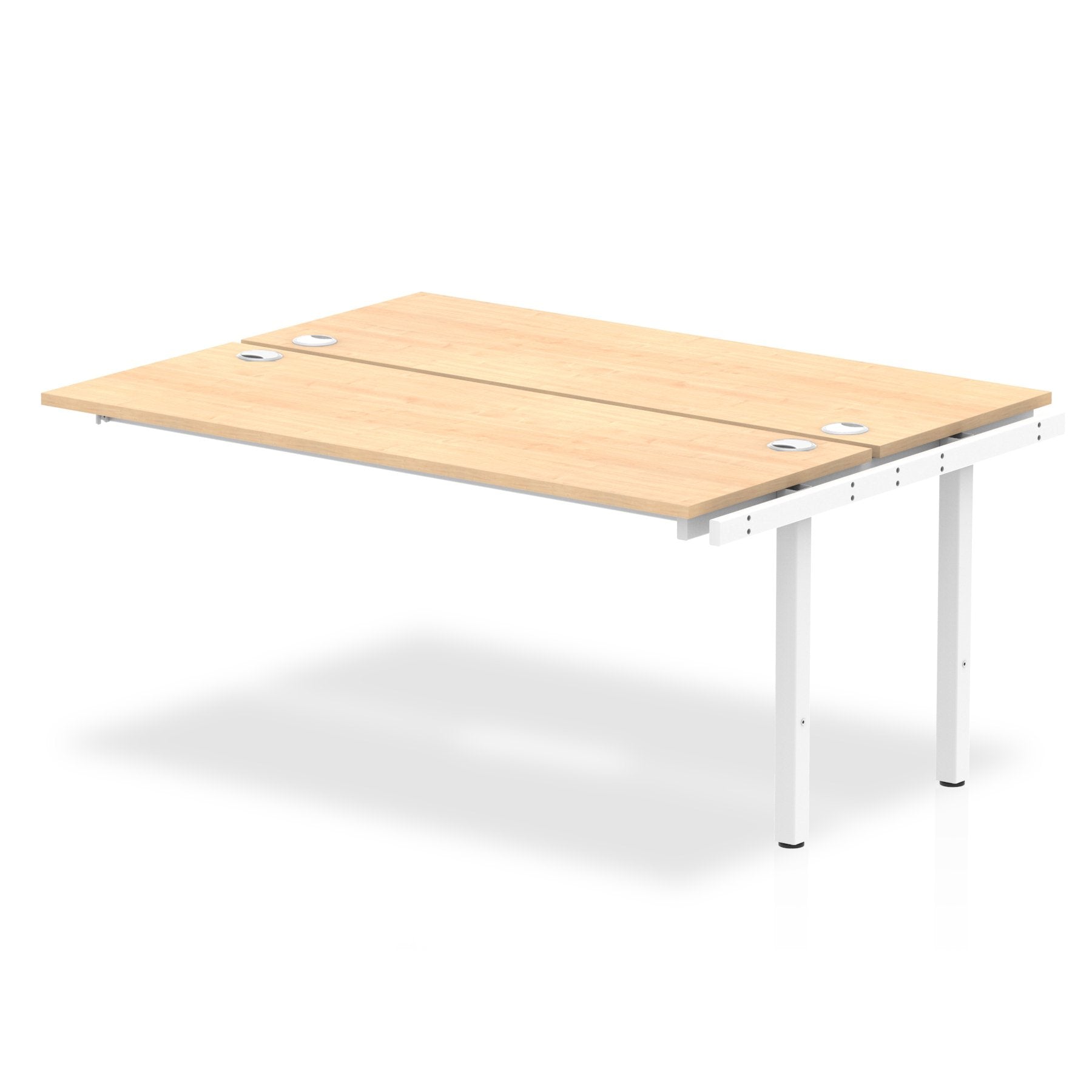 Impulse Back-to-Back Bench Desk Extension Kit W1600 x D1600 x H730mm Maple Finish White Frame - IB00240 DD