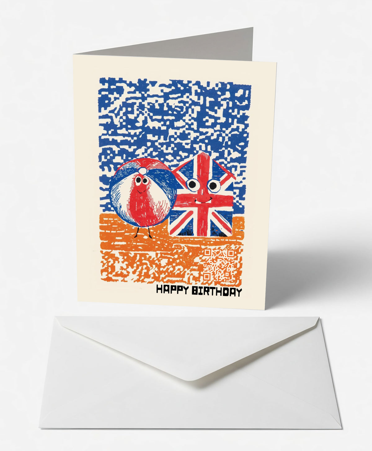 Scanimate | Birthday Card | Beach Ball & Hut Design | Interactive QR Song | With Envelope | Happy Birthday Greeting Card | Her/Him