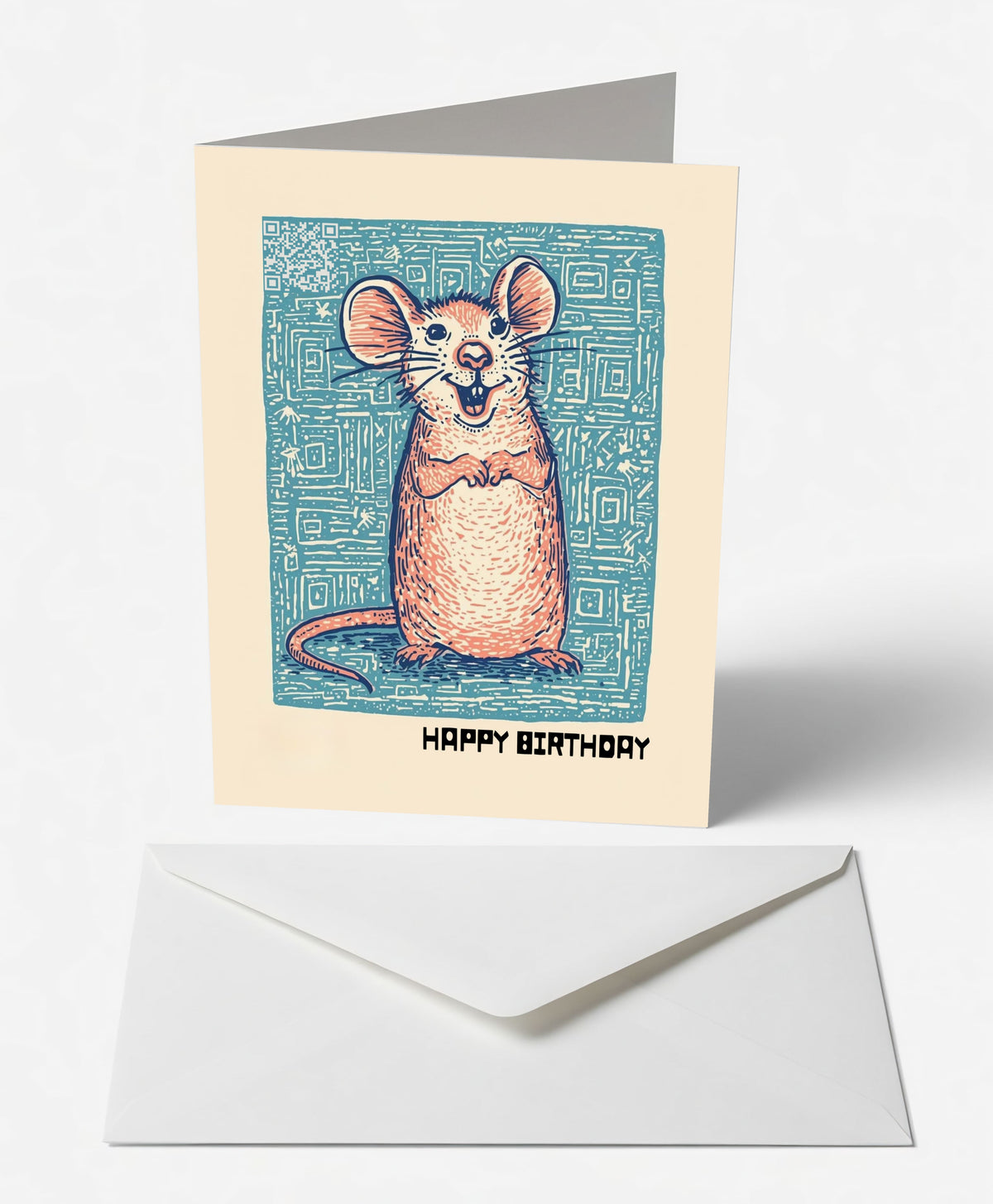 Scanimate | Birthday Card | Cheerful Mouse Design | Interactive QR Song | With Envelope | Happy Birthday Greeting Card | Her/Him