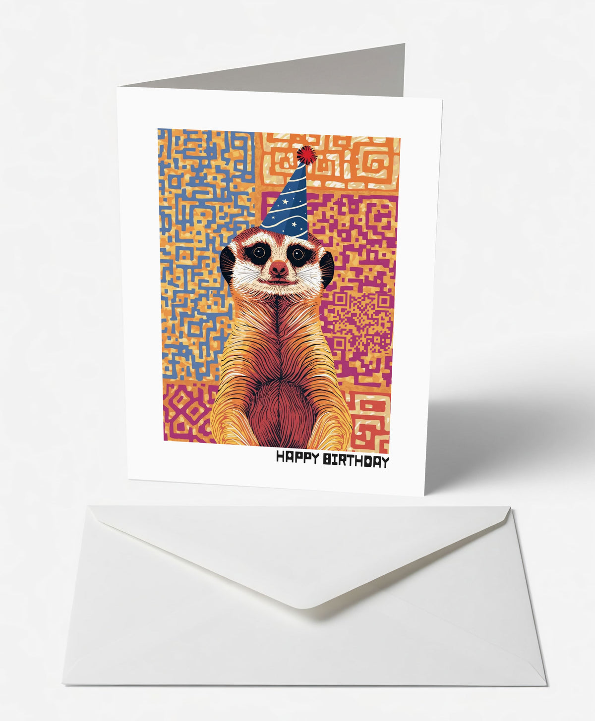 Scanimate | Birthday Card | Alert Meerkat Design | Interactive QR Song | With Envelope | Happy Birthday Greeting Card | Her/Him