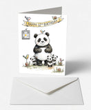 Scanimate | Birthday Card | Playful Panda th Design | Interactive QR Song | With Envelope | Happy Birthday Greeting Card | Her/Him