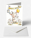Scanimate | Birthday Card | Cheerful Sheep Design | Interactive QR Song | With Envelope | Happy Birthday Greeting Card | Her/Him