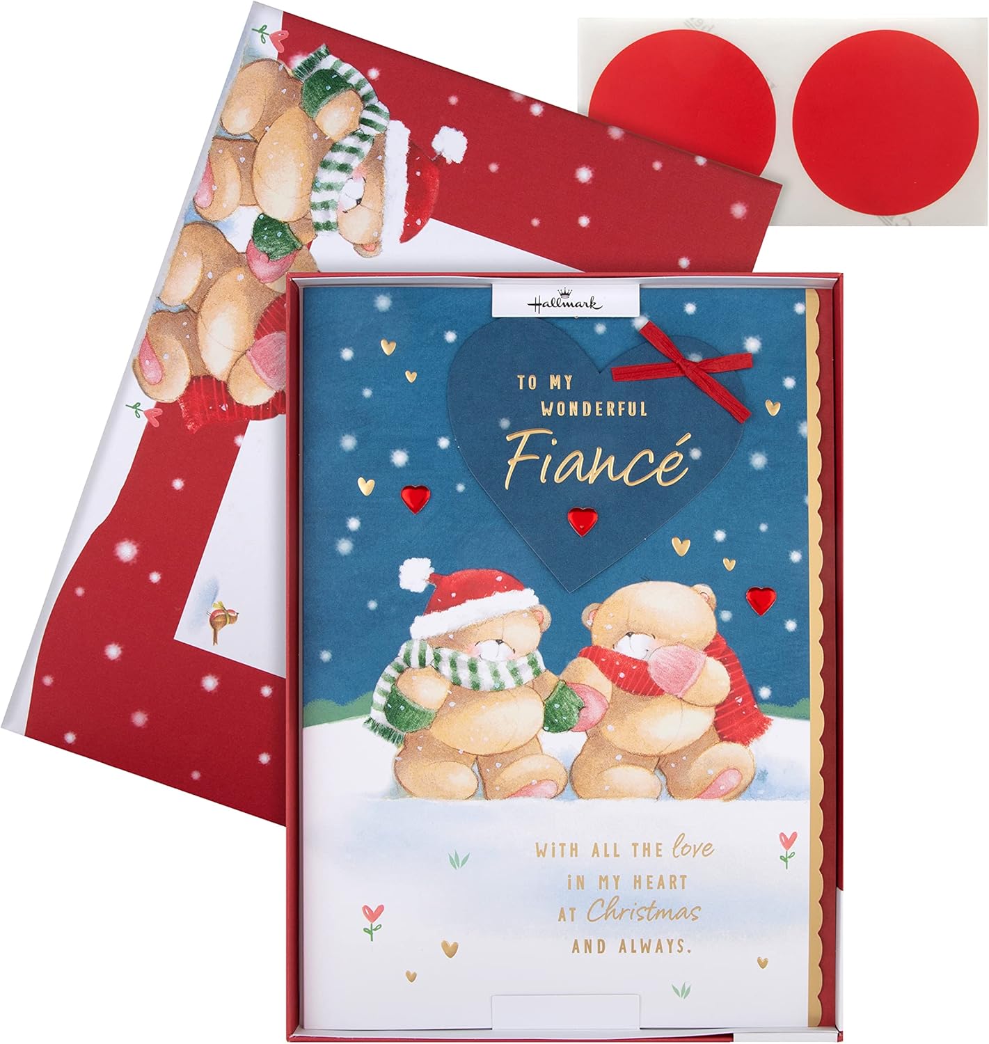 Hallmark Boxed Christmas Card for Fiancé – Forever Friends Winter Love Design