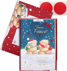 Hallmark Boxed Christmas Card for Fianc� - Cute Forever Friends Winter Love Design