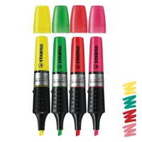 STABILO LUMINATOR Highlighter Chisel Tip 2-5mm Line Assorted Colours (Wallet 4) - 71/4
