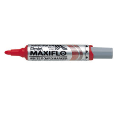 Pentel Maxiflo Whiteboard Marker Bullet Tip 3mm Line Red (Pack 12) - MWL5M-BO