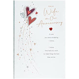Red Hearts Design Wife Anniversary Card