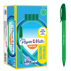 Paper Mate InkJoy 100 Ballpoint Pen 1.0mm Tip 0.7mm Line Green (Pack 50) - S0957150