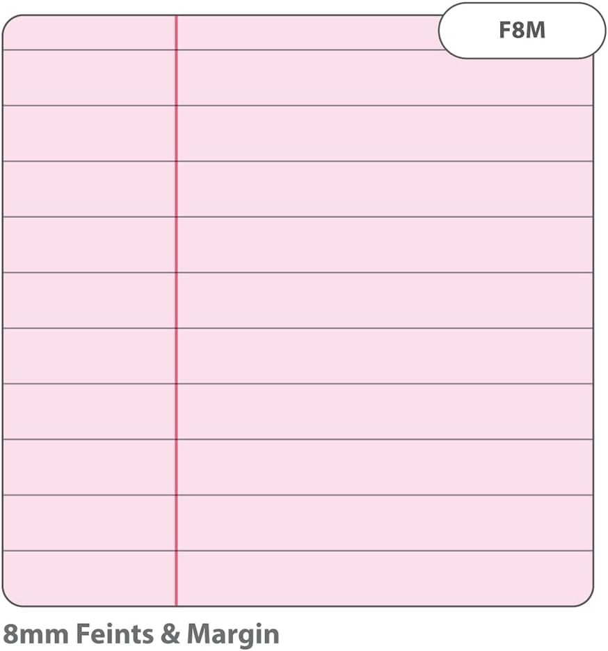 Rhino Pink Paper Refill Pad 8mm feints & margin A4 50 Leaf 100 pages