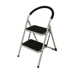 Slingsby Folding 2 Tread Step Ladder 150Kg Capacity (Height to Top Step 490mm) White - 359293 DD