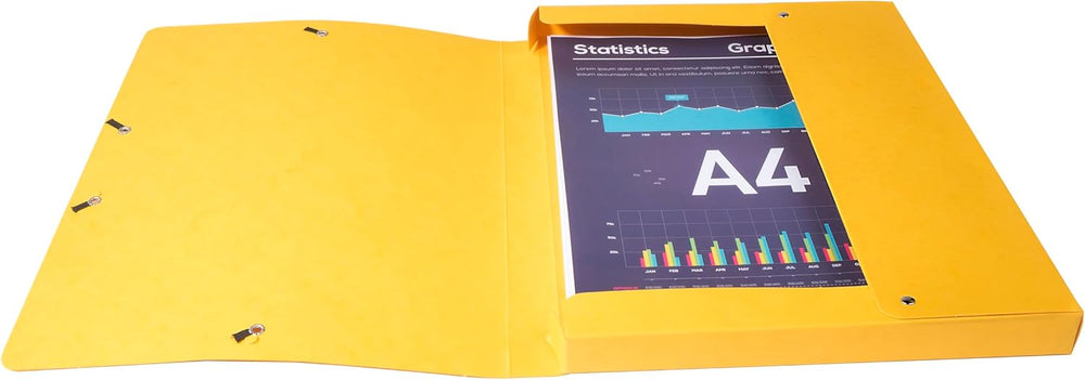 Exacompta - Ref 50300E - Elasticated Filing Archive Box - 270 x 340mm in Size, 25mm Spine, 600gsm Premium Pressboard, Elastic Closure - Assorted Colours